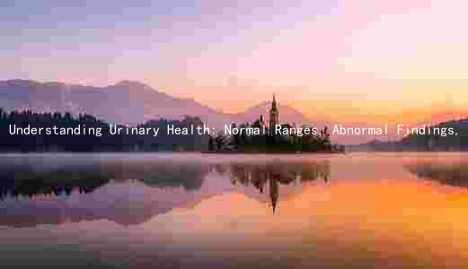 Understanding Urinary Health: Normal Ranges, Abnormal Findings, Maintaining a Healthy Urinary Tract, Types of UTIs, Prevention and Risk Factors